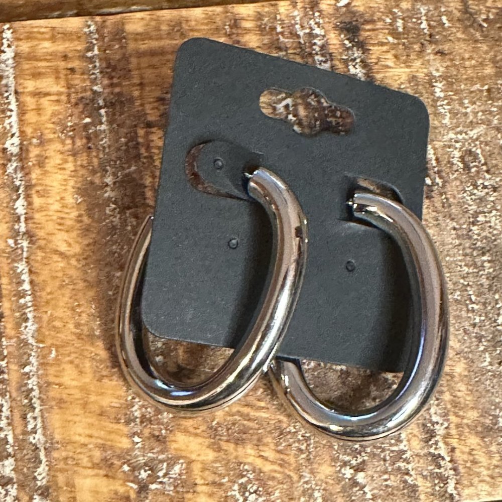 Silver Chunky Hoop Earrings